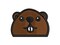Peeking Beaver Multi-Color Embroidered Iron-On or Hook & Loop Patch Applique